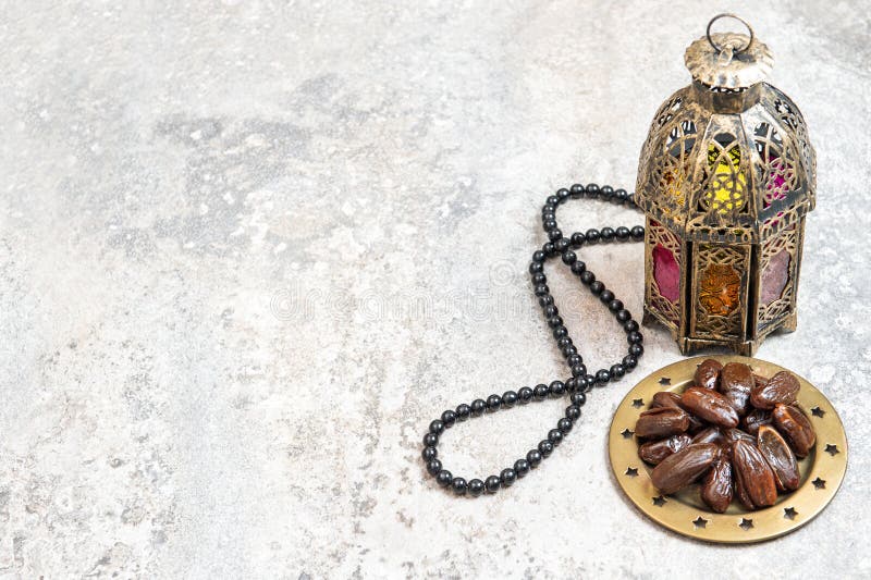 Arabian lantern dates rosary Ramadan decoration stock photos Arabian lantern dates rosary Ramadan decoration stock photos