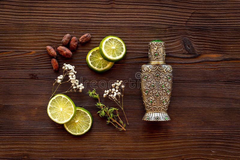 Arabian Oud Perfume or Oil with Agar Wood Tree. Stock Image Image of