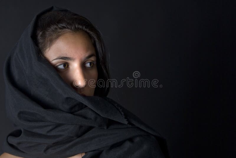 Arabian woman with black vell