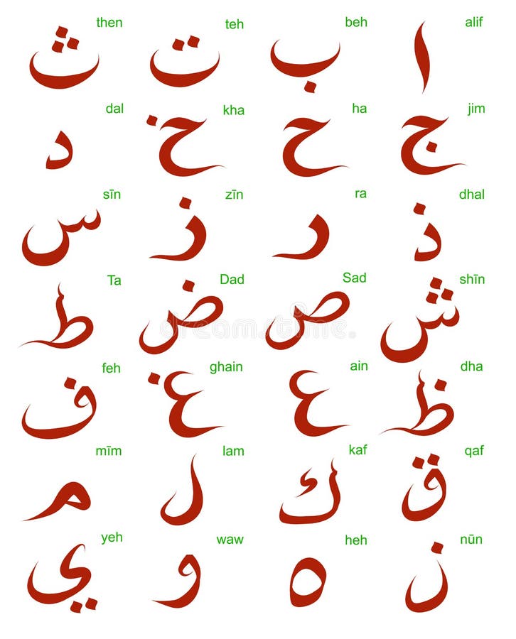 Arabic alphabet set stock vector. Illustration of style - 50552890