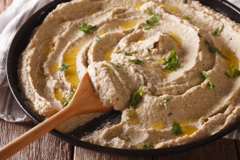 Arabic Appetizer Baba Ganoush Dip, Close Up Stock Photo Image of feta