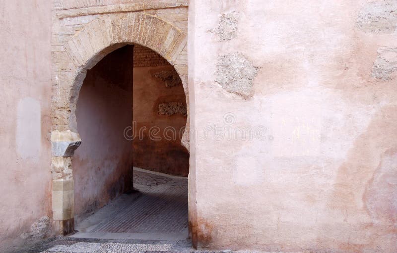 Arabic arch door in Granada