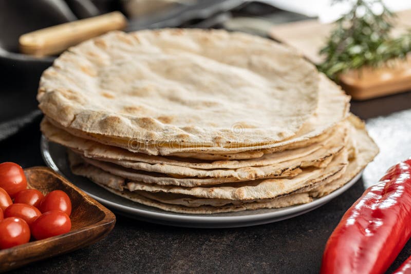 Arabic Bread. Flat Pita Bread Stock Photo Image of appetizer, brown