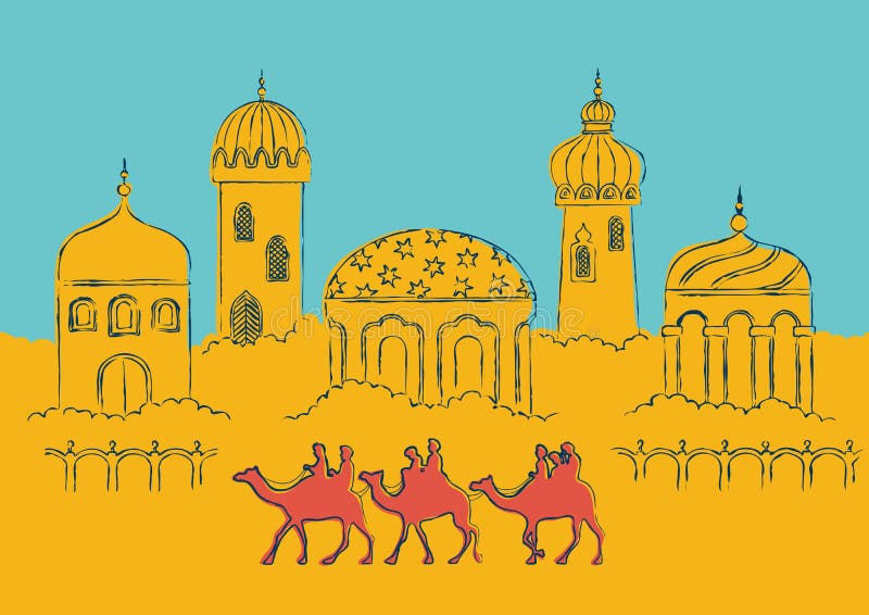Arabic city stock vector Illustration of castle arabian  