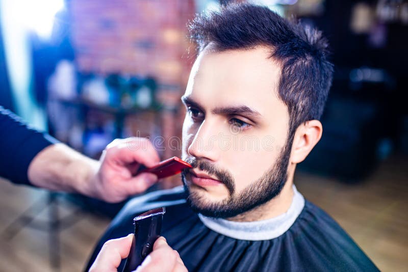 Arabic Handsome Bearded Man Getting Haircut at Barbershop Stock Photo -  Image of fashion, beard: 233642058