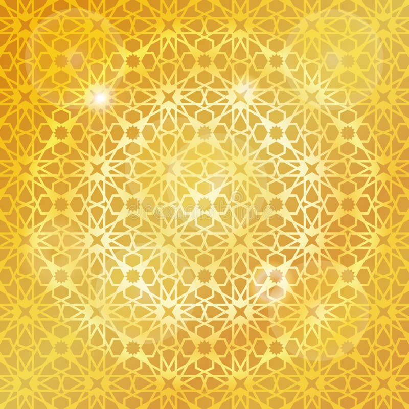 Arabic Islamic  Pattern gold Background Geometrical Stock 