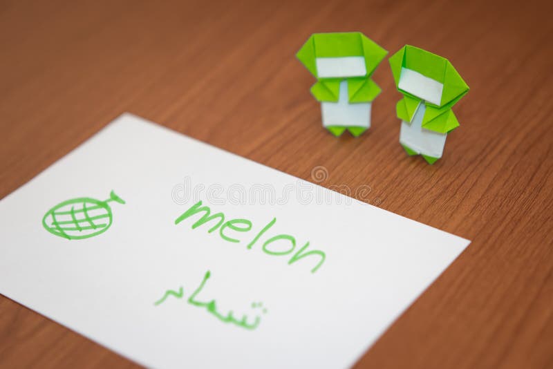 Arabic; Learning New Language with Fruits Name Flash Cards