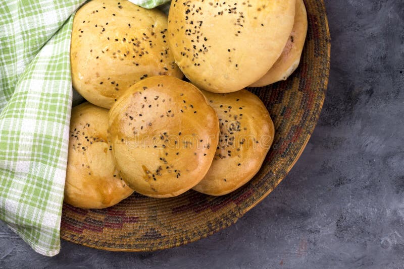 Arabic Mini Bread Decorated with Aniseed Stock Image Image of