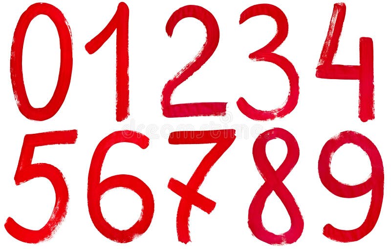 Arabic Numerals Hand Written By Red Paint Stock Illustration Illustration Of Background Painted 34330776