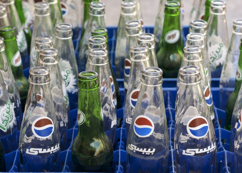 Arabic Pepsi Bottles editorial stock image. Image of glass 18053989
