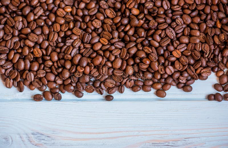 Arabica Coffee Beans. Coffee Cheerfulness, Aroma. Coffee Beans, Medium Roast Stock Photo Image