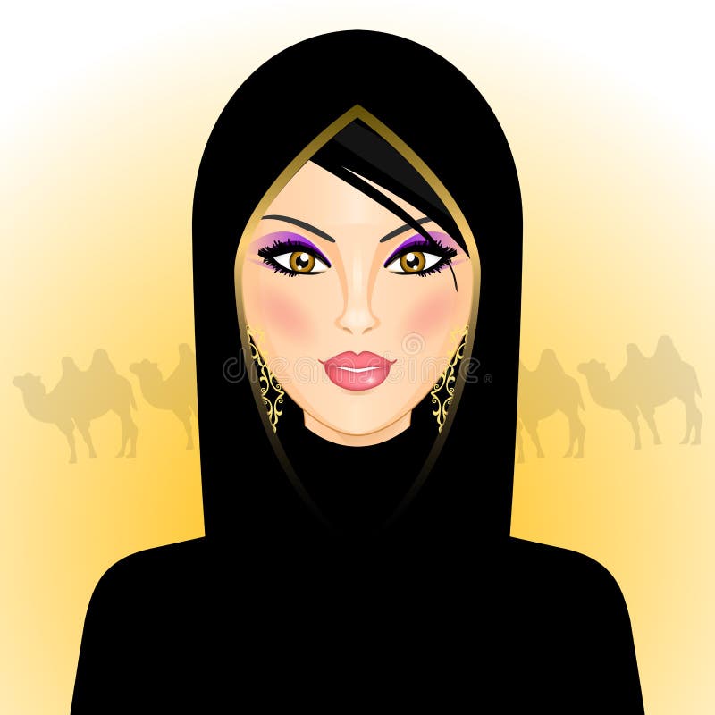 Arabische Frau in der Wüste