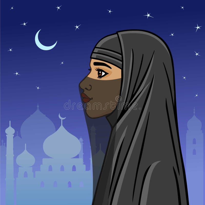 Arabische Frau in einem niqab
