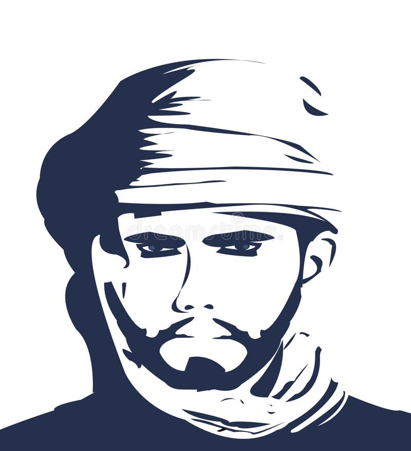 Arabian man with a serious looking, vector file is avialable. Arabian man with a serious looking, vector file is avialable