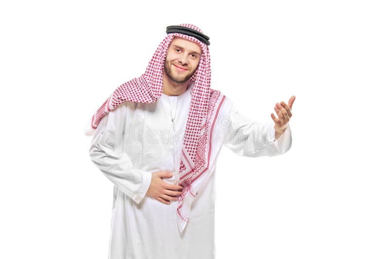 Arabiskt välkomna för person royaltyfri foto