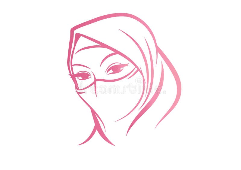 Arabska kobieta w Hijab nakreślenia wektoru sztuce ilustracja wektor