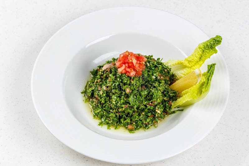 Arabski tradycyjny sałatkowy Tabbouleh obrazy royalty free Arabski tradycyjny sałatkowy Tabbouleh obrazy royalty free