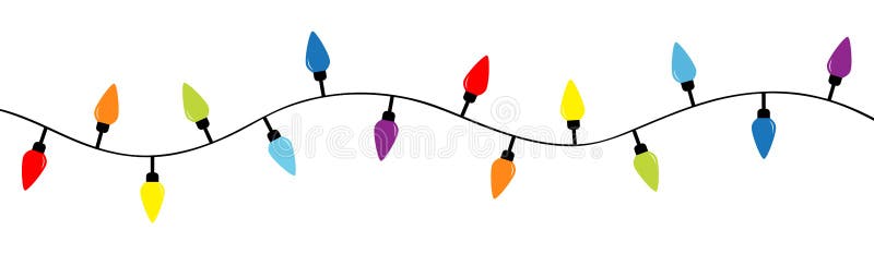 Arachide a lampo Luci di Natale Set di luci di fiamma a corde colorate Forma del cavo decorazione di xmas festivo Arcobaleno illustrazione di stock