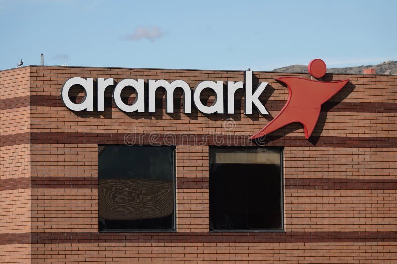 Aramark Company Logo on a Brick Building Editorial Stock Photo Image