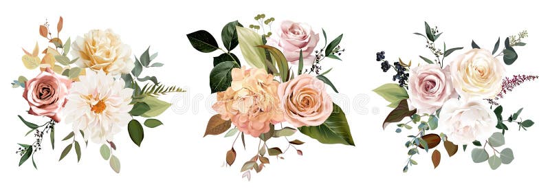 Arancia di ruggine e rosa rosa rosato rosa beige e fiori pallidi creamia dahlia peony ranunculus