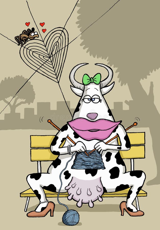 Aranha com Web da forma do coração ilustração royalty free Aranha com Web da forma do coração ilustração royalty free