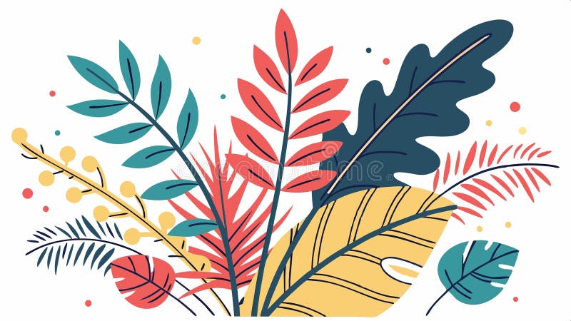 Aranjament dens al frunzișului tropical stilizat și design vectorial al plantelor Generative AI vector illustration
