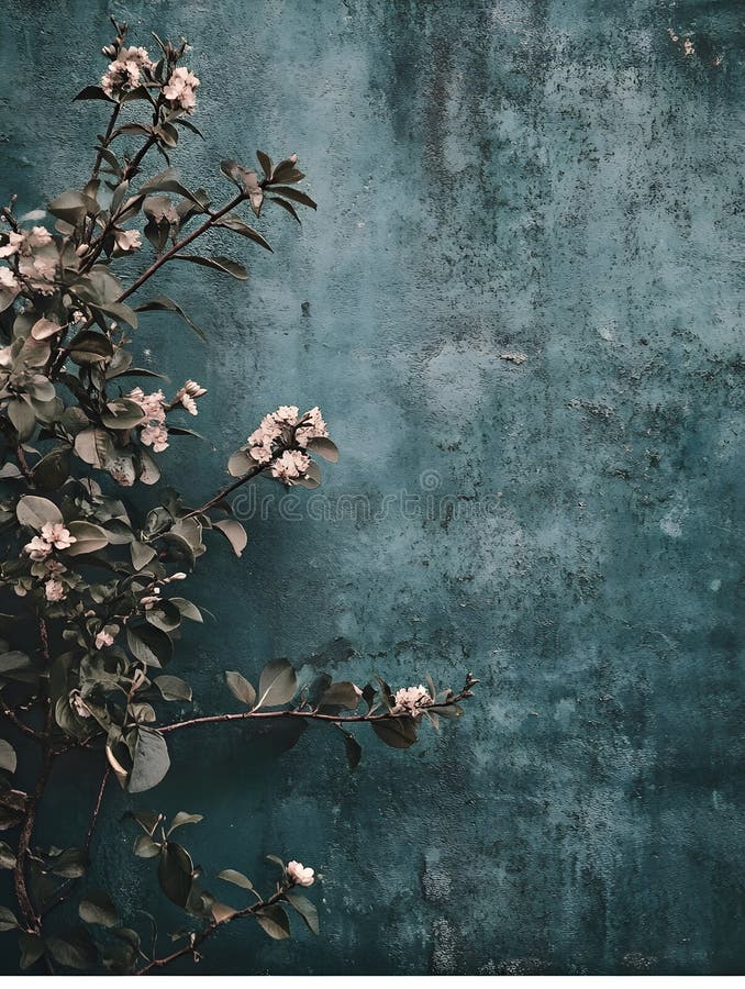 Aranjament General AI Vintage Floral privind fundalul rustic Teal perfect pentru conceptul elegant de decor pentru acasă stock photo