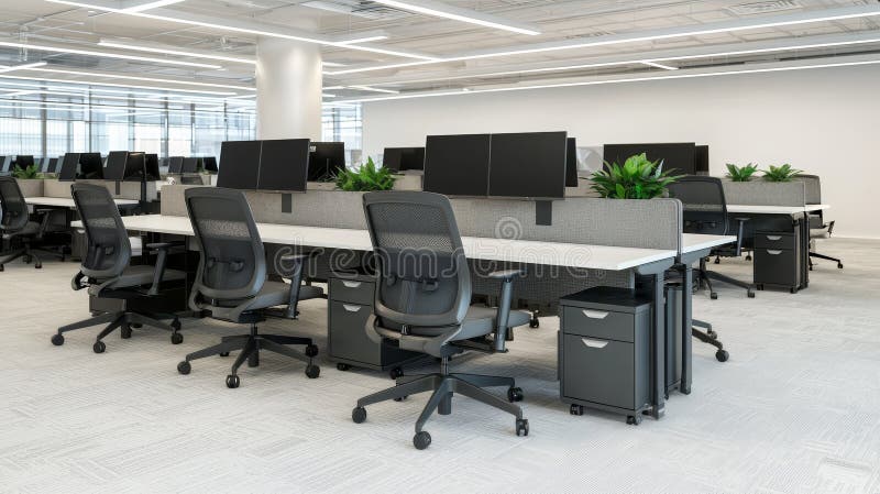 Aranjament modern și ergonomic pentru spațiul de lucru de birou royalty free stock images