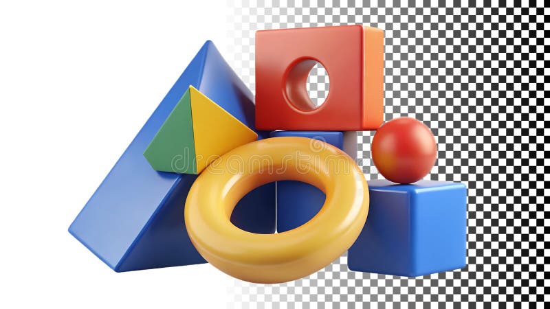 Aranjarea formelor geometrice colorate abstracte png imagine transparentă Generative AI vector illustration