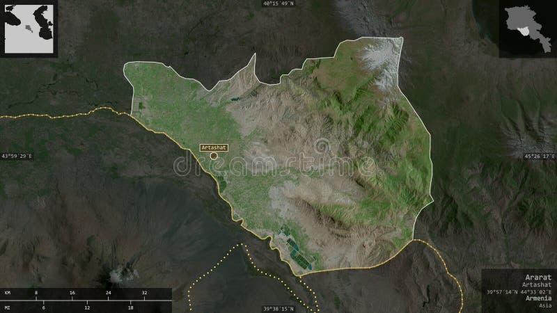 Ararat armenia. satelita ilustracja wektor