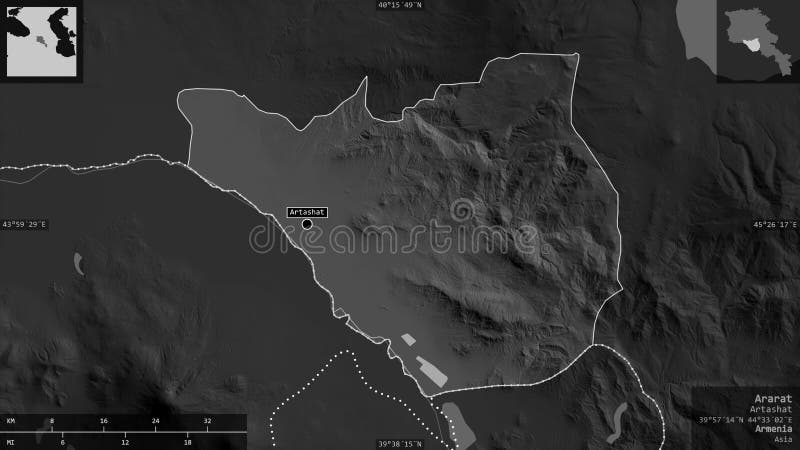 Ararat armenia. skala szarości ilustracja wektor