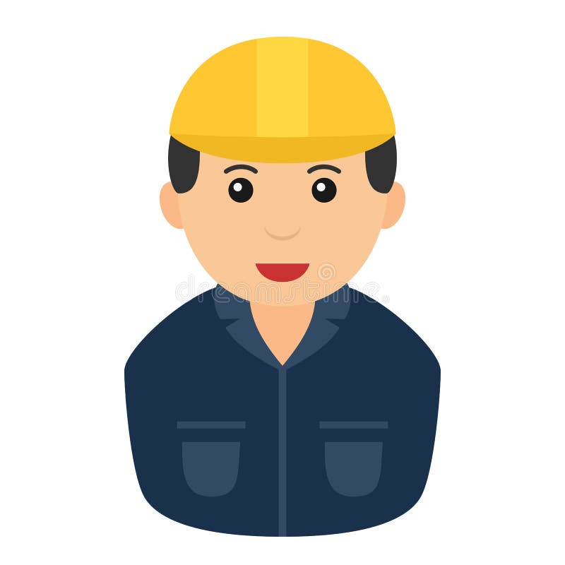 Arbeidersmens met Avatar van de Veiligheidshelm Pictogram royalty-vrije illustratie Arbeidersmens met Avatar van de Veiligheidshelm Pictogram royalty-vrije illustratie