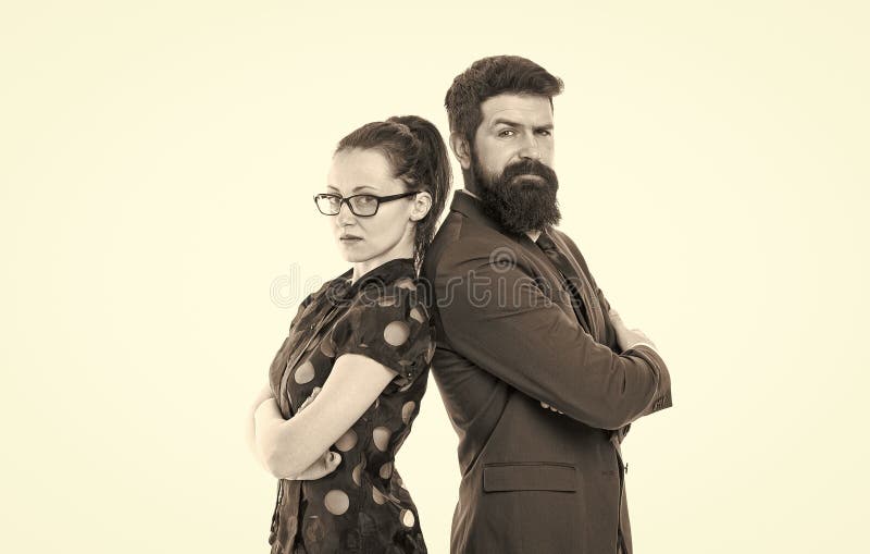 Arbeit für uns. Direktorin auf Weiß isoliert. Geschäftsführer und Büroleiter bei Formalwear. Entwicklung der Unternehmen stockfotografie