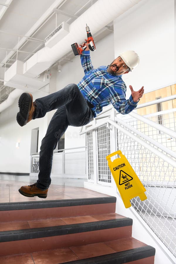 Arbeitskraft, die unten Treppe fällt stockfotos Arbeitskraft, die unten Treppe fällt stockfotos