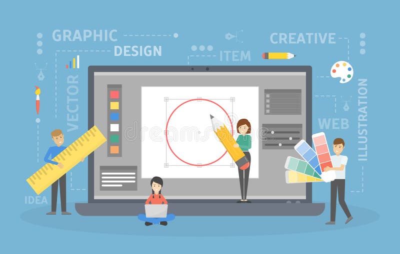 Arbete för grafisk design royaltyfri illustrationer