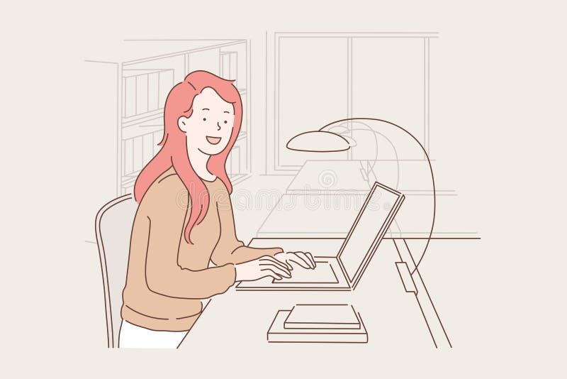 Arbete, utbildning, frilanskoncept stock illustrationer
