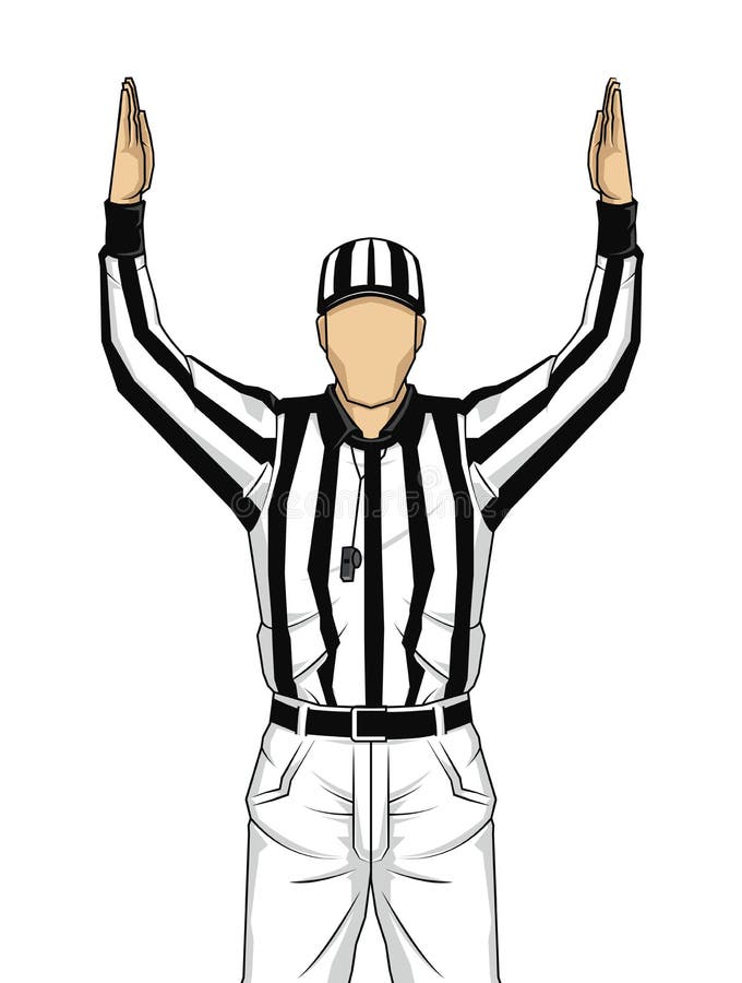 American football referee with both hands up as a touchdown vector on. American football referee with both hands up as a touchdown vector on