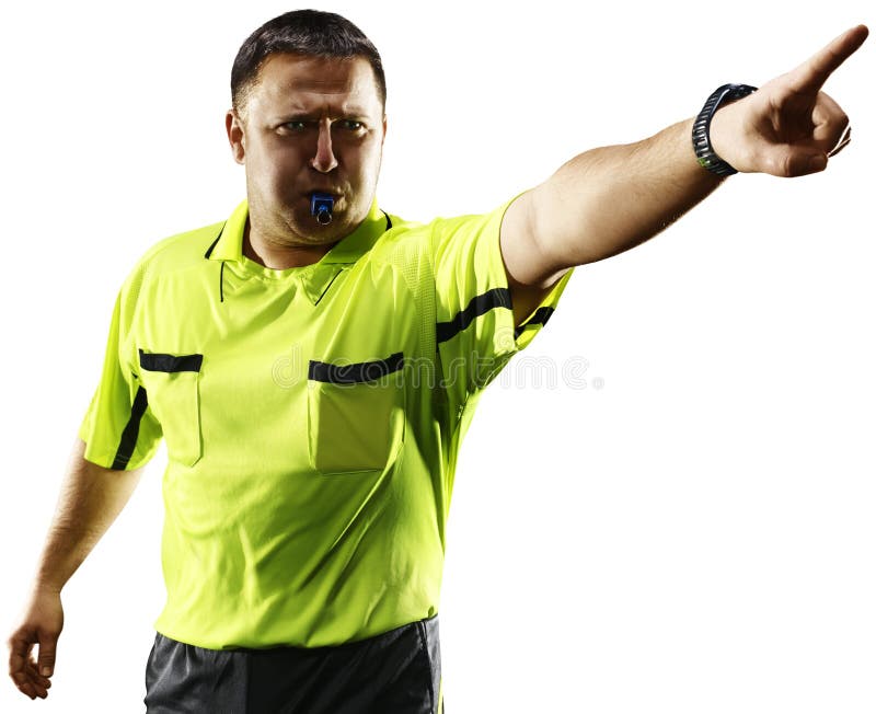 Arbitro Che Mostra Il Cartellino Rosso Nello Stadio Di Calcio Immagine