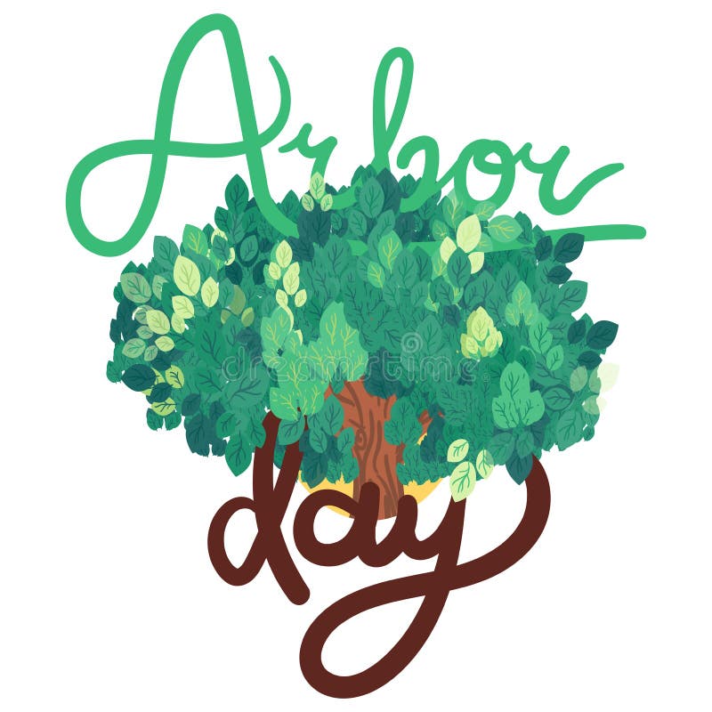 Arbor Day Greeting stock illustration. Illustration of cultivation