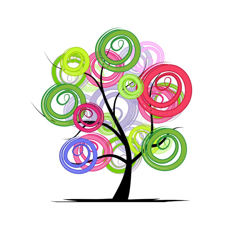 Arbore colorat abstract pentru design vector illustration