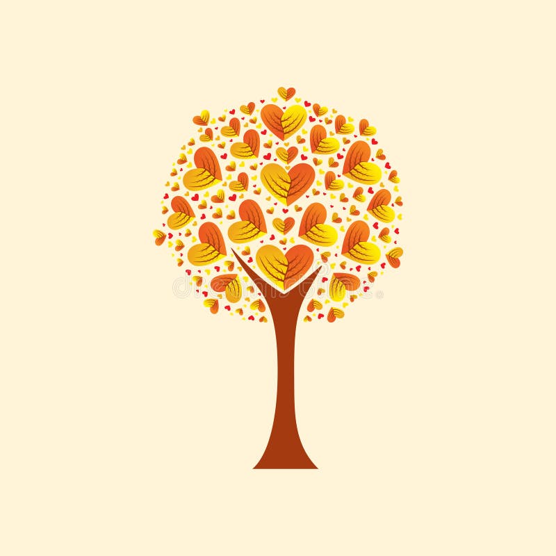Arbore cu frunze în formă de inimă royalty free illustration