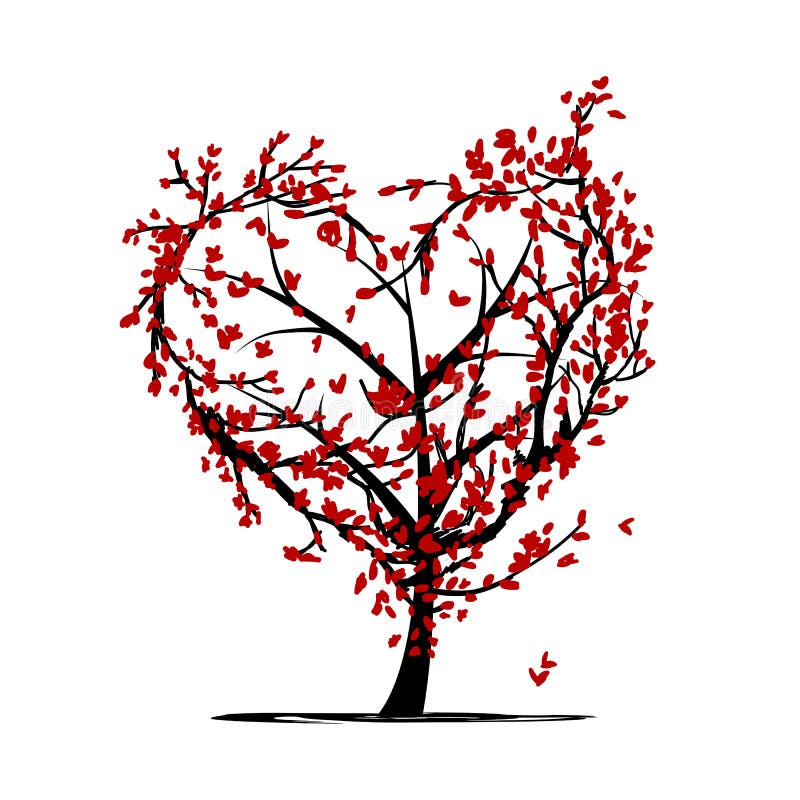 Arbre d'amour pour votre conception illustration stock Arbre d'amour pour votre conception illustration stock