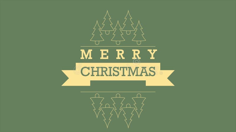Arbre d'animation et inscription du Joyeux Noël avec le style de typhography illustration de vecteur