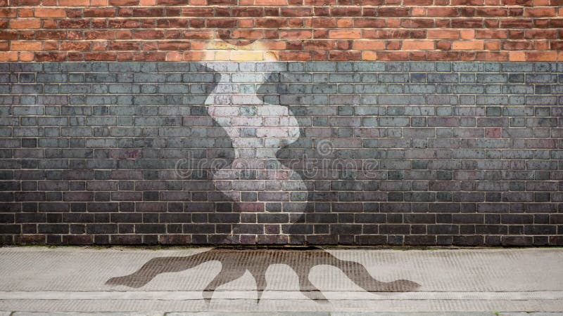 Arbre d'animation et mur de brique pour la croissance durable et l'environnement pour la nature espoir et illustration. semis illustration stock