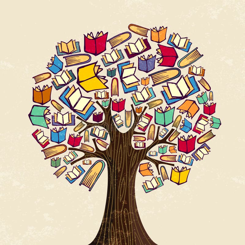 Arbre de livre pour l'illustration de concept d'éducation illustration stock Arbre de livre pour l'illustration de concept d'éducation illustration stock