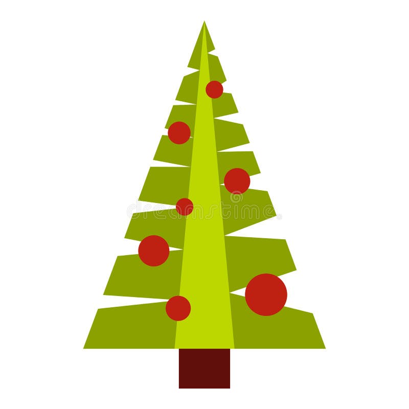 Arbre de Noël avec l'icône de jouets, style plat illustration stock