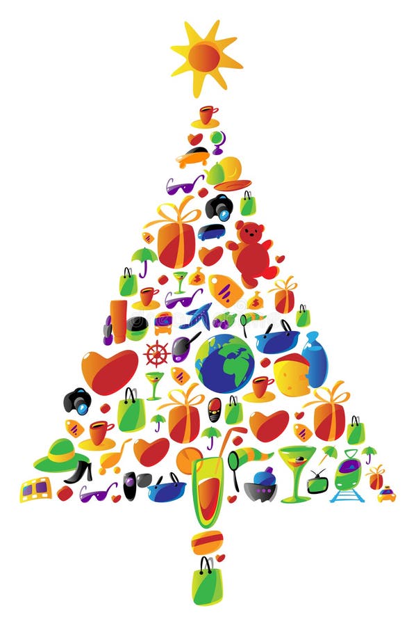 Arbre de Noël fait de graphismes illustration libre de droits Arbre de Noël fait de graphismes illustration libre de droits