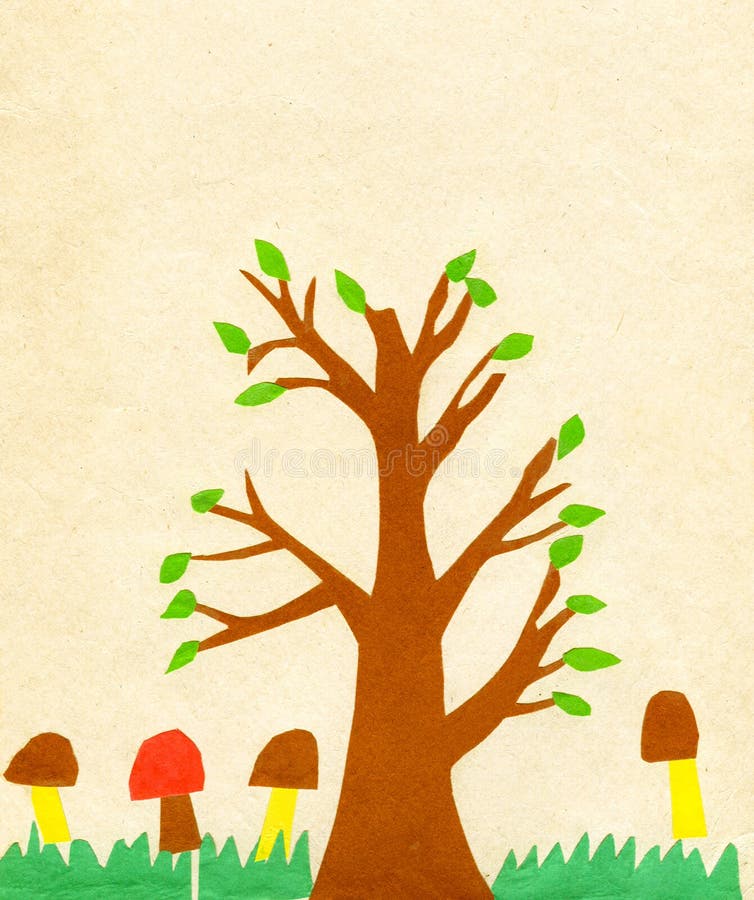 Arbre de peinture de l'application des enfants illustration stock Arbre de peinture de l'application des enfants illustration stock