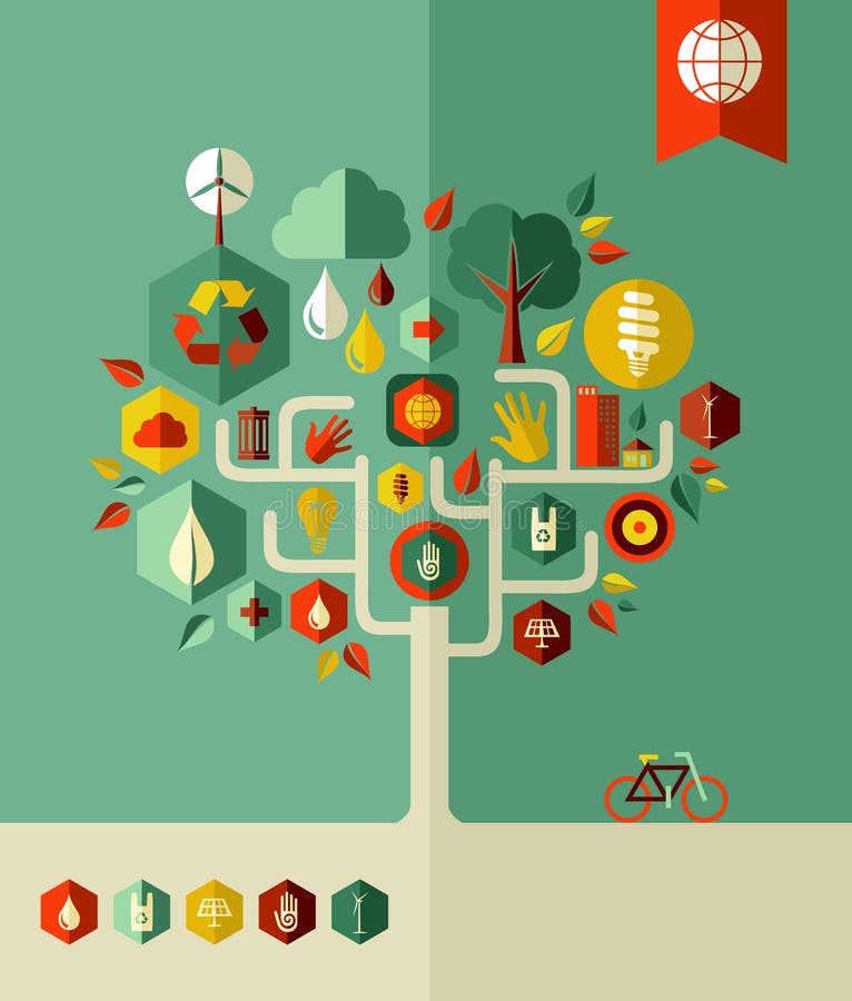 Arbre de ville de conservation d'Eco illustration de vecteur Arbre de ville de conservation d'Eco illustration de vecteur