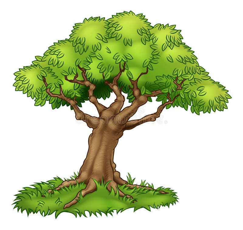 Arbre et herbe de bande dessinée illustration de vecteur Arbre et herbe de bande dessinée illustration de vecteur